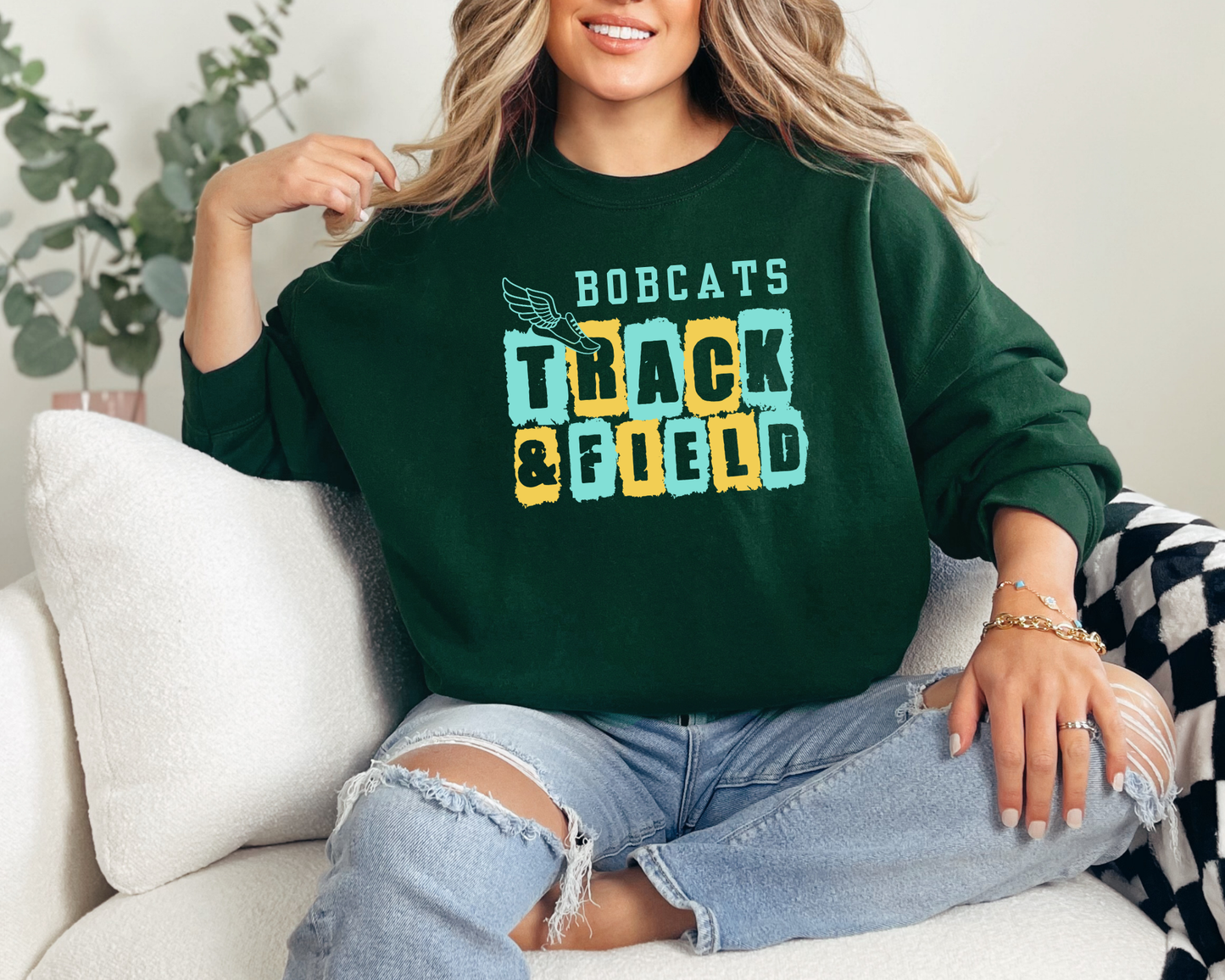 Personalized Track & Field Mascot Sweatshirt La Bella Rose Boutique