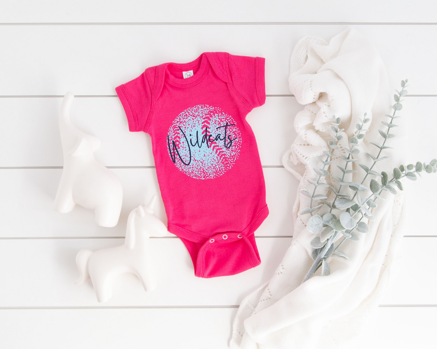 Personalized Faded Softball Baby Bodysuit La Bella Rose Boutique