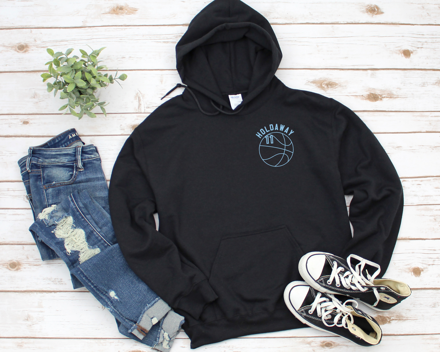 Custom Name and Number Basketball Hoodie La Bella Rose Boutique