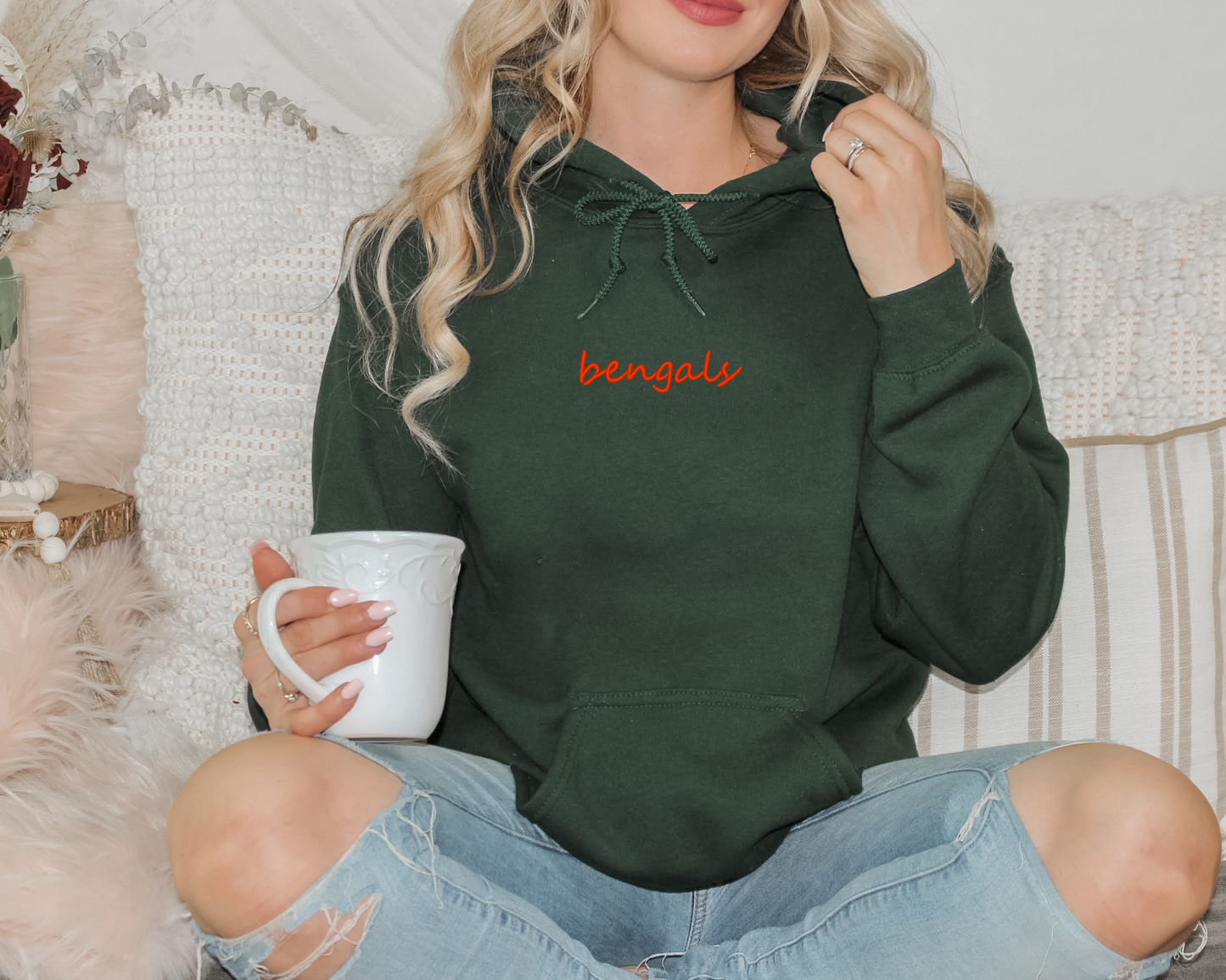 Football Fan Embroidered Hoodie BellaRoseEmbroidery