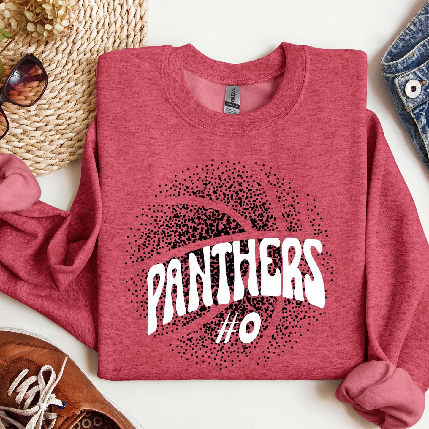 New Font Faded Basketball Sweatshirt La Bella Rose Boutique