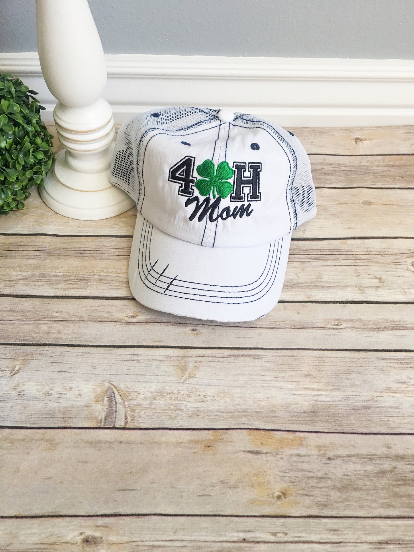 Custom Embroidered 4-H Mom Trucker Hat BellaRoseEmbroidery