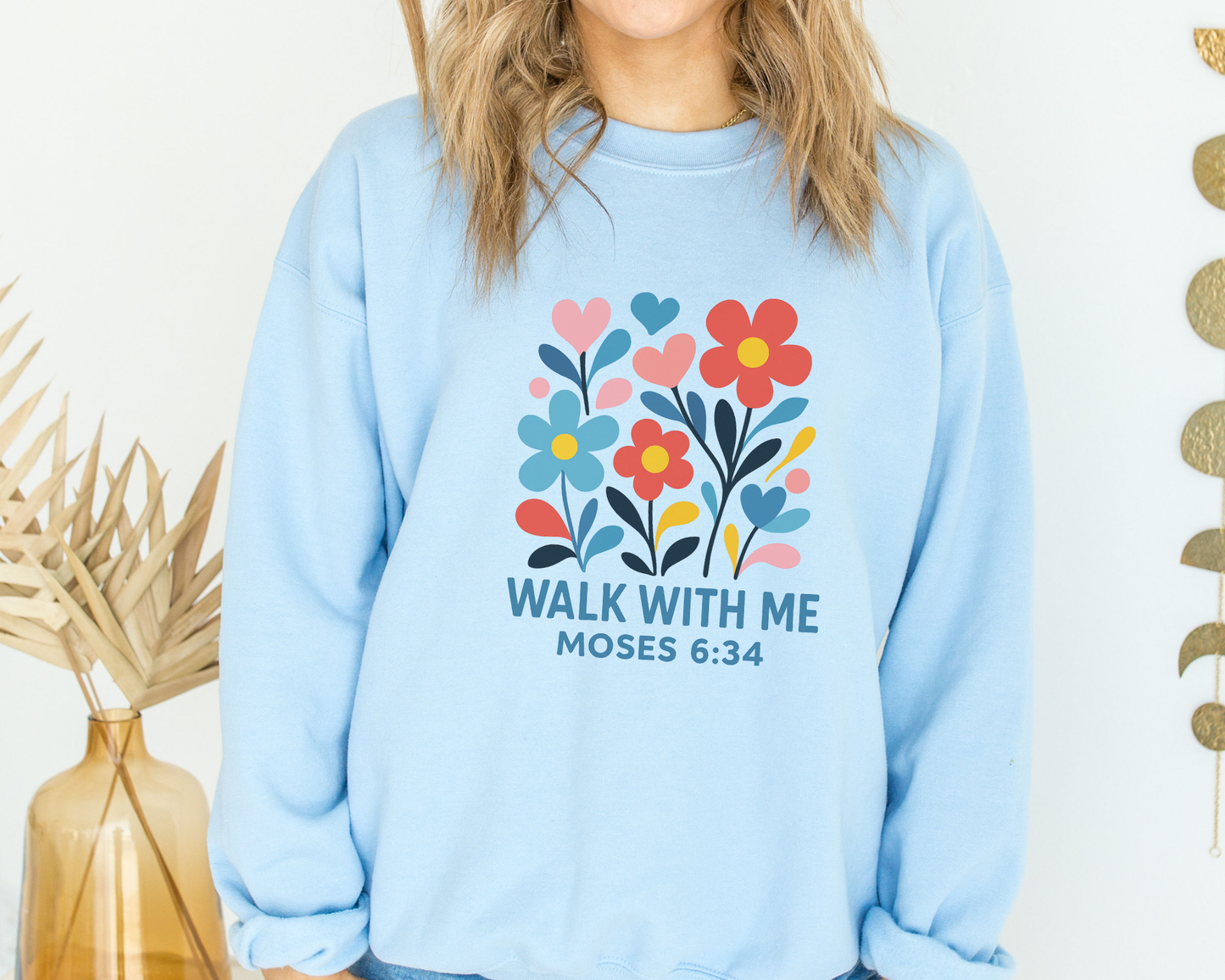 2026 Girls Camp | Walk With Me | Moses 6:34 | Minimalist Sweatshirt La Bella Rose Boutique