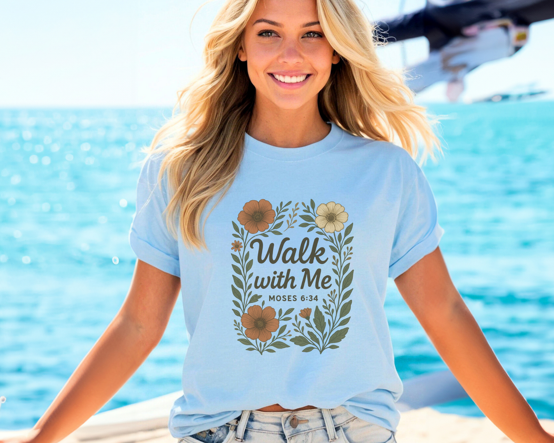 2026 Girls Camp | Walk With Me | Moses 6:34 | Minimalist Tees La Bella Rose Boutique
