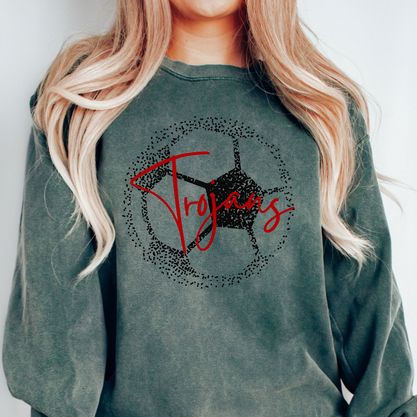 Personalized Faded Soccer Comfort Color Sweatshirt