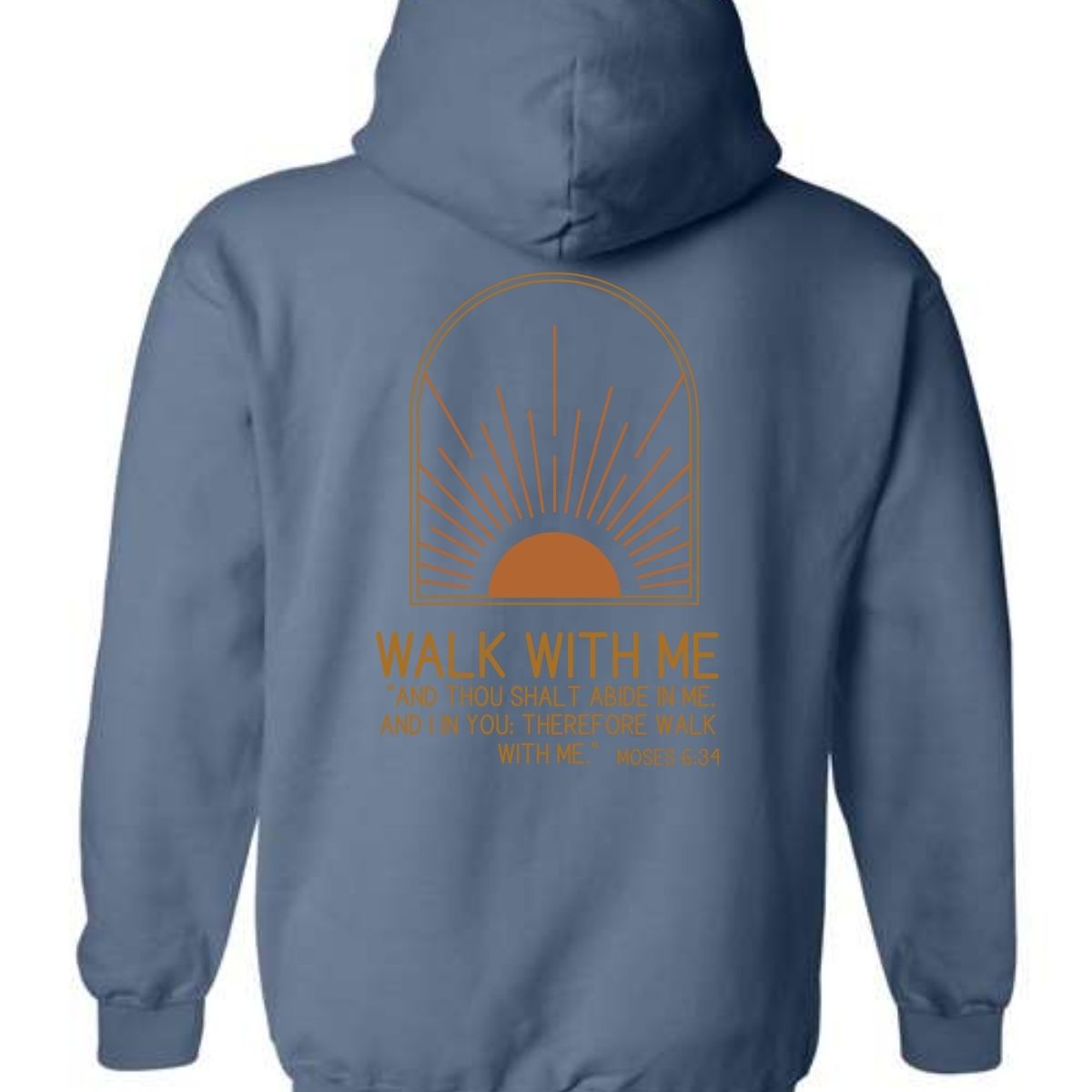 Walk With Me | Moses 6:34 | Foot Steps Hoodie Sunset Boho La Bella Rose Boutique