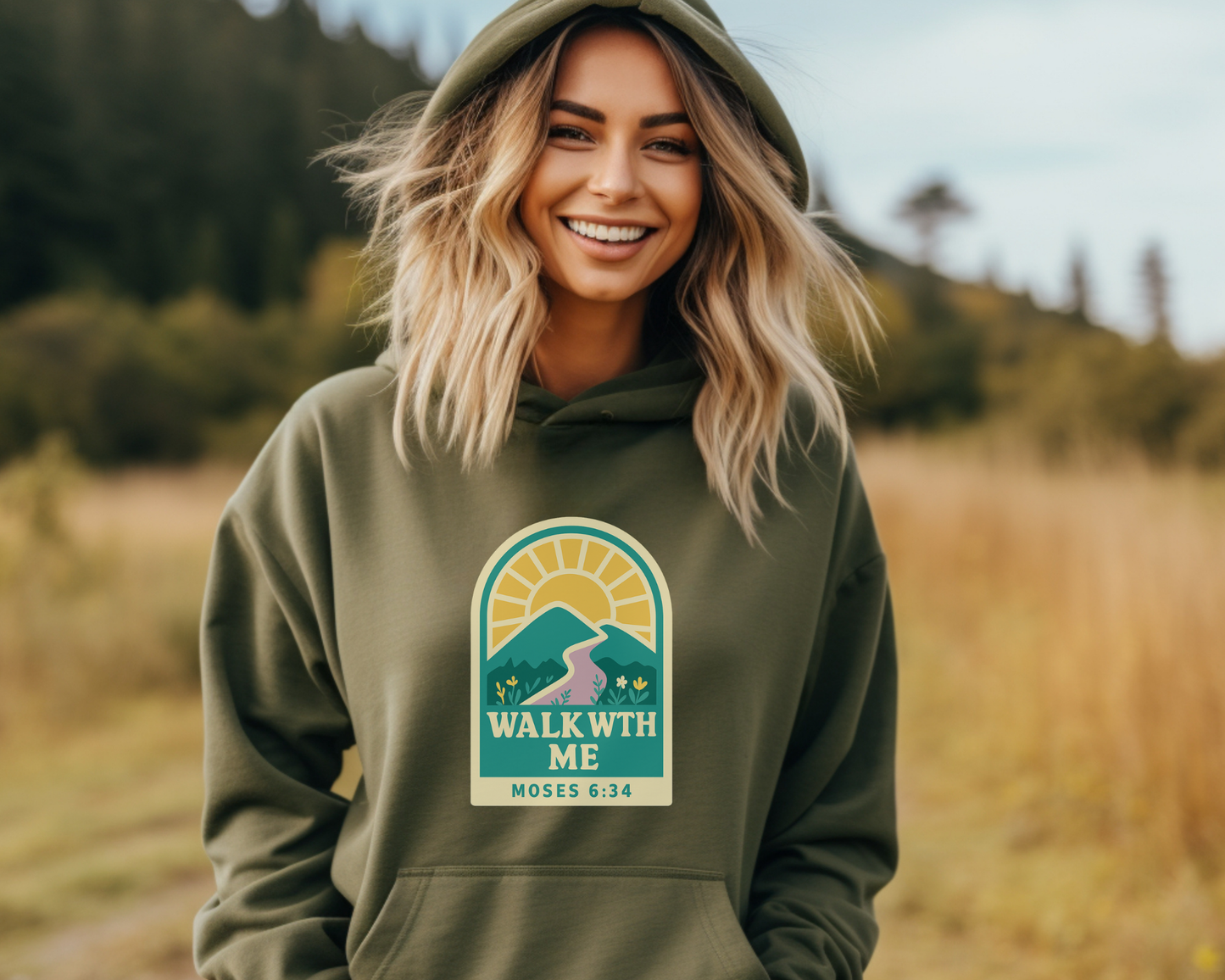 2026 Girls Camp | Walk With Me | Moses 6:34 | Minimalist Hoodie La Bella Rose Boutique