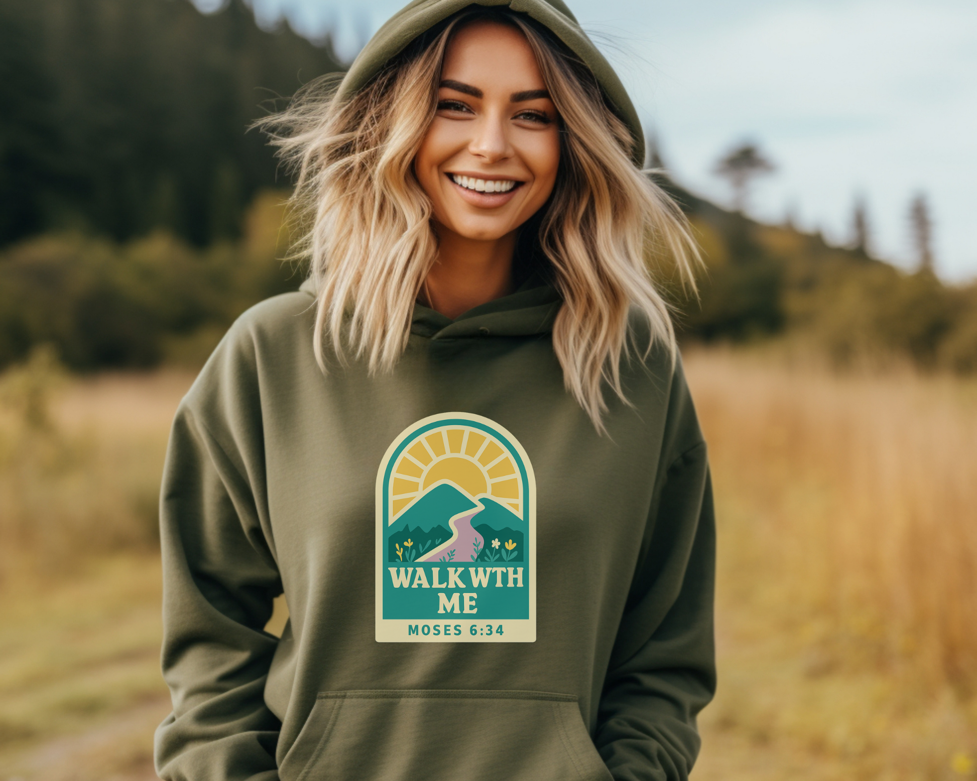 2026 Girls Camp | Walk With Me | Moses 6:34 | Minimalist Hoodie La Bella Rose Boutique