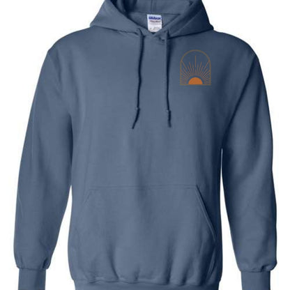 Walk With Me | Moses 6:34 | Foot Steps Hoodie Sunset Boho La Bella Rose Boutique