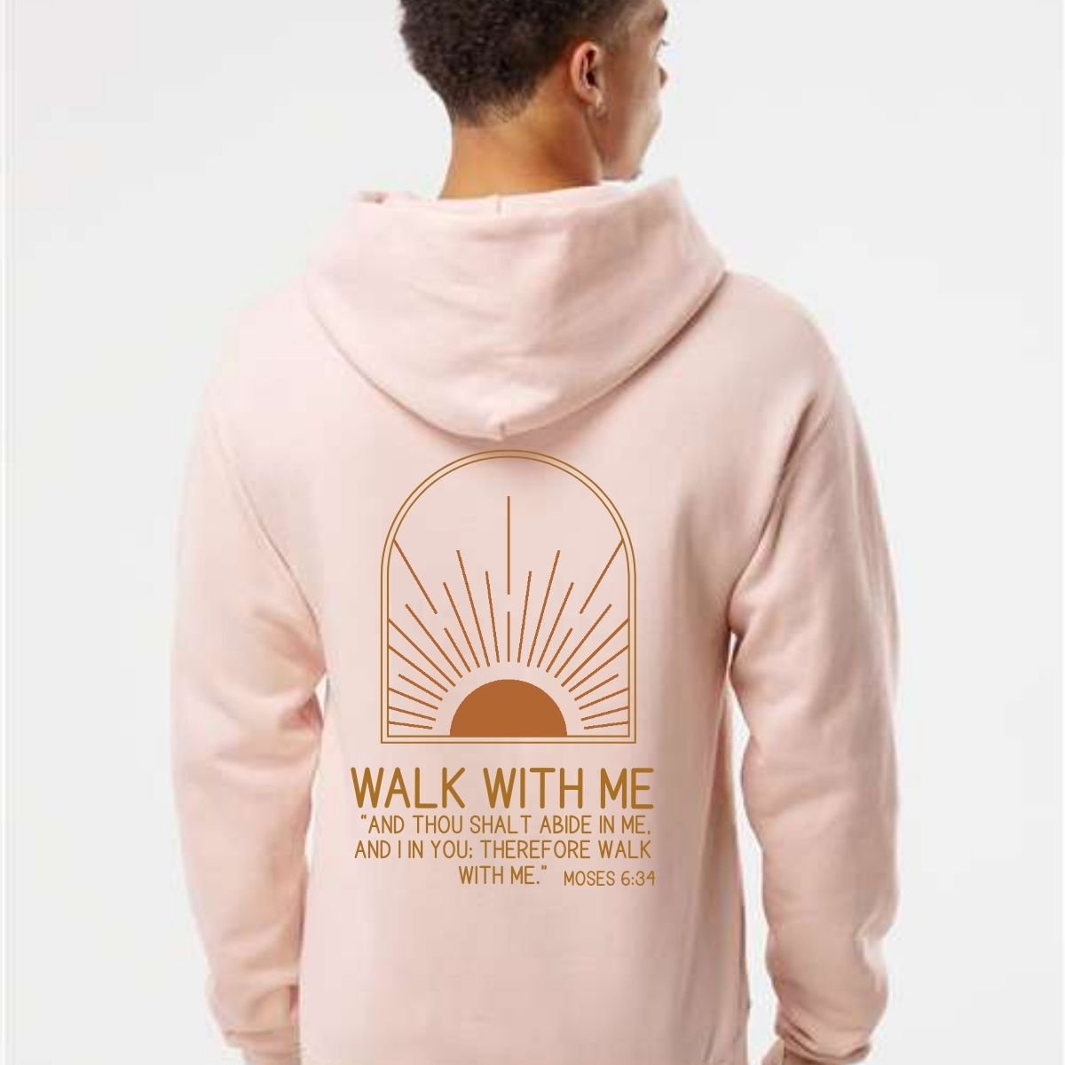 Walk With Me | Moses 6:34 | Foot Steps Hoodie Sunset Boho La Bella Rose Boutique