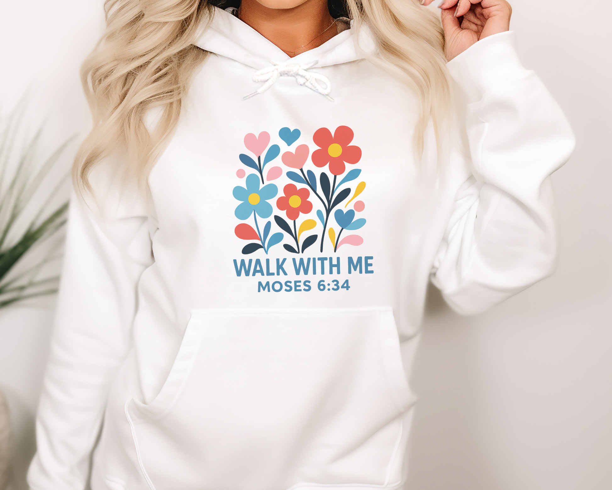 Walk With Me | Moses 6:34 | Blossom Hoodie La Bella Rose Boutique