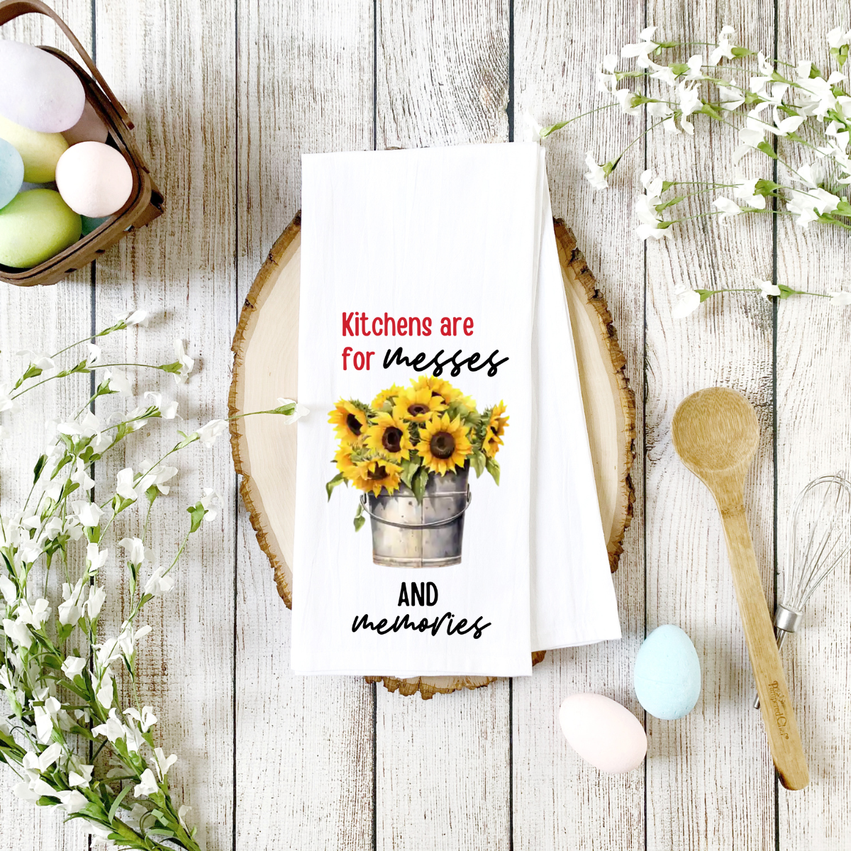 Personalized Floral Tea Towel