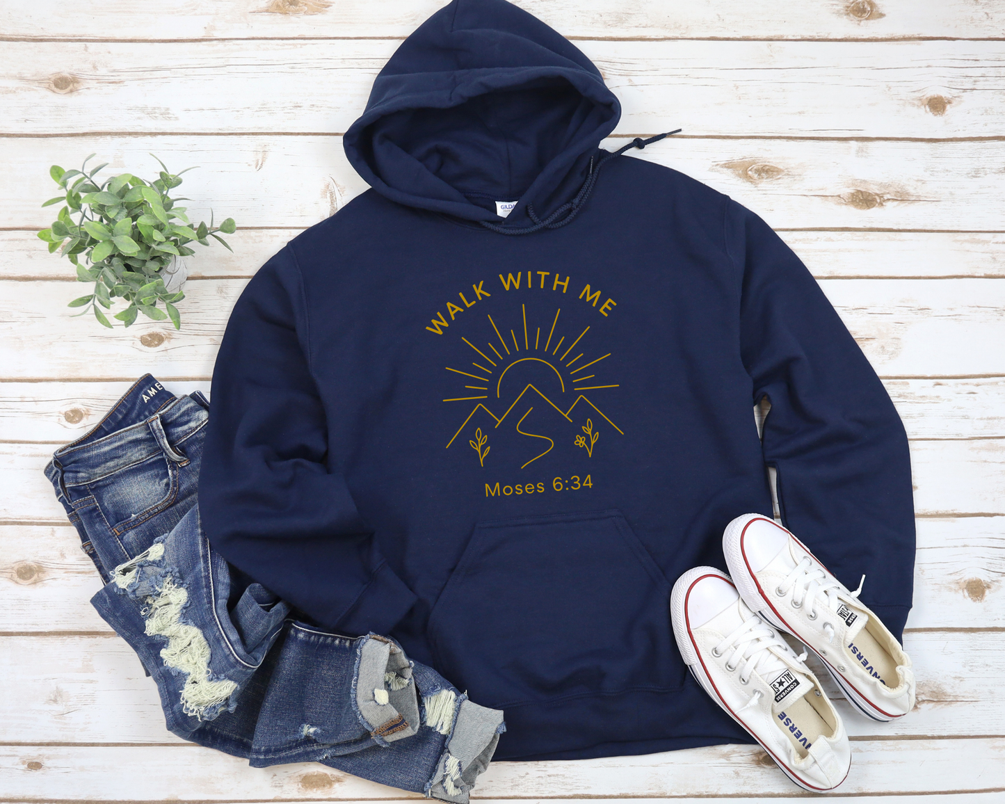 2026 Girls Camp | Walk With Me | Moses 6:34 | Minimalist Hoodie La Bella Rose Boutique