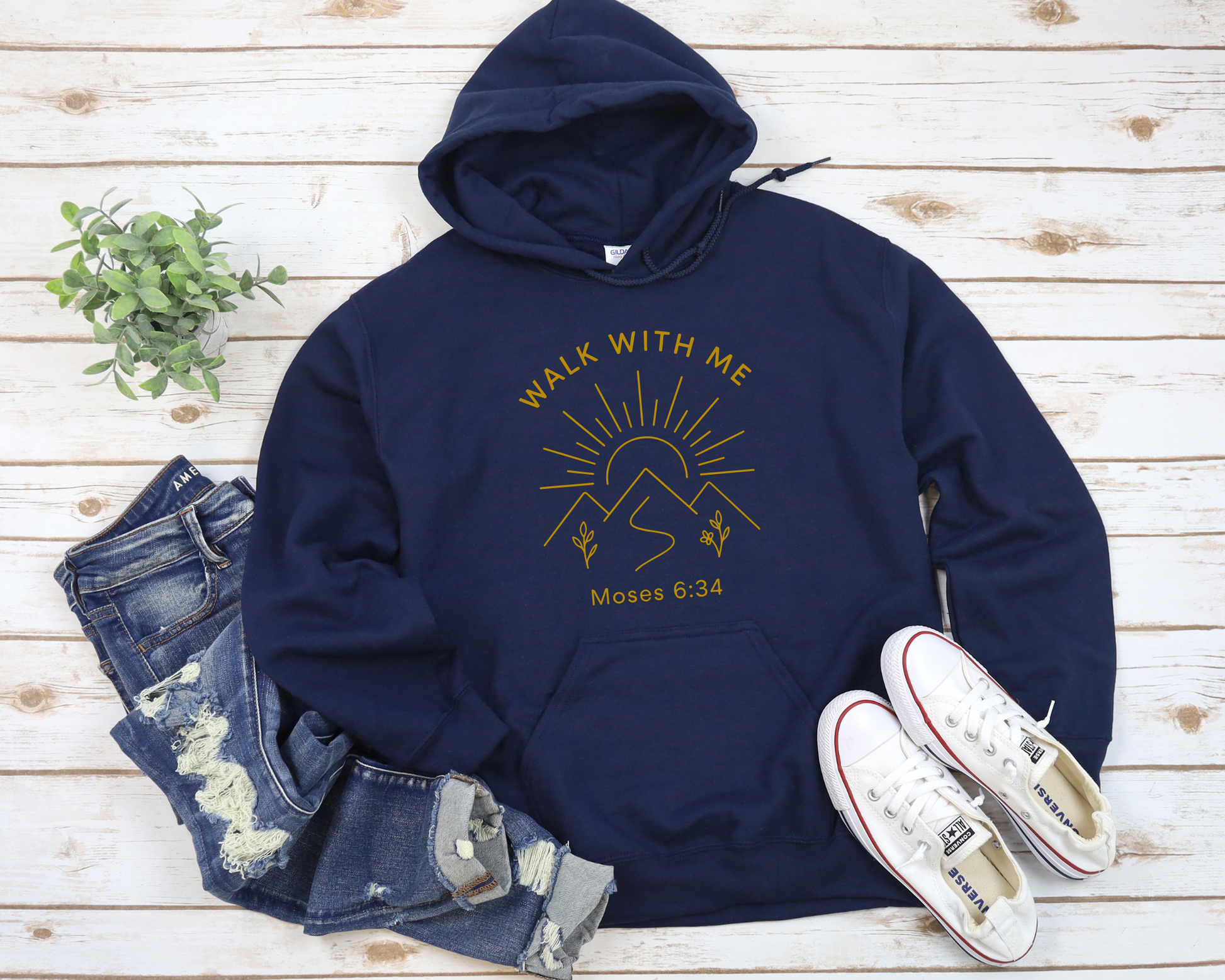 2026 Girls Camp | Walk With Me | Moses 6:34 | Minimalist Hoodie La Bella Rose Boutique