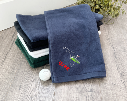 Embroidered State Golf Towel