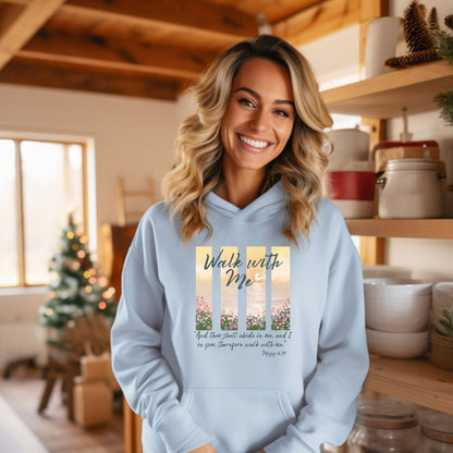 Walk With Me | Moses 6:34 | Foot Steps Hoodie Flower Garden La Bella Rose Boutique