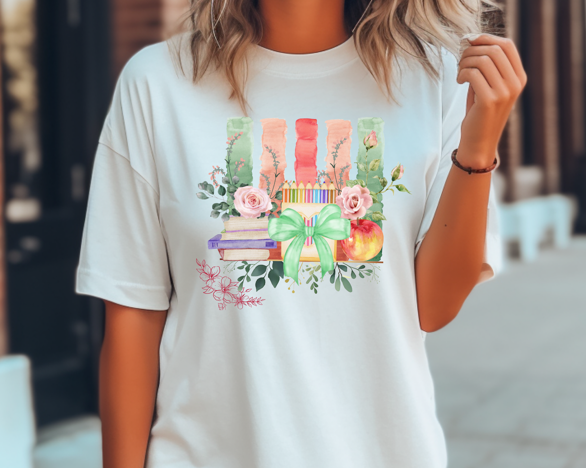 Floral Teacher Shirt La Bella Rose Boutique