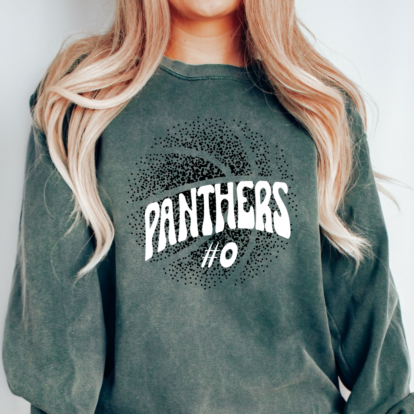 New Font Faded Basketball Comfort Color Sweatshirt