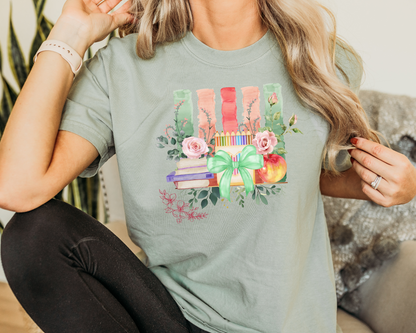 Floral Teacher Shirt La Bella Rose Boutique