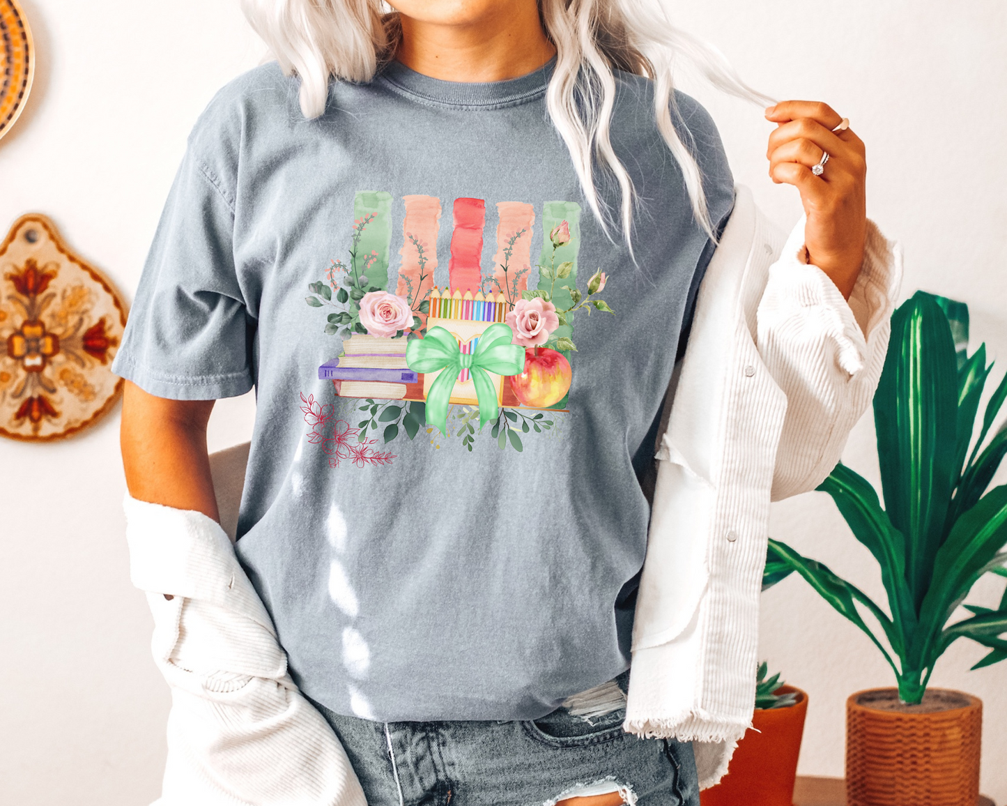 Floral Teacher Shirt La Bella Rose Boutique