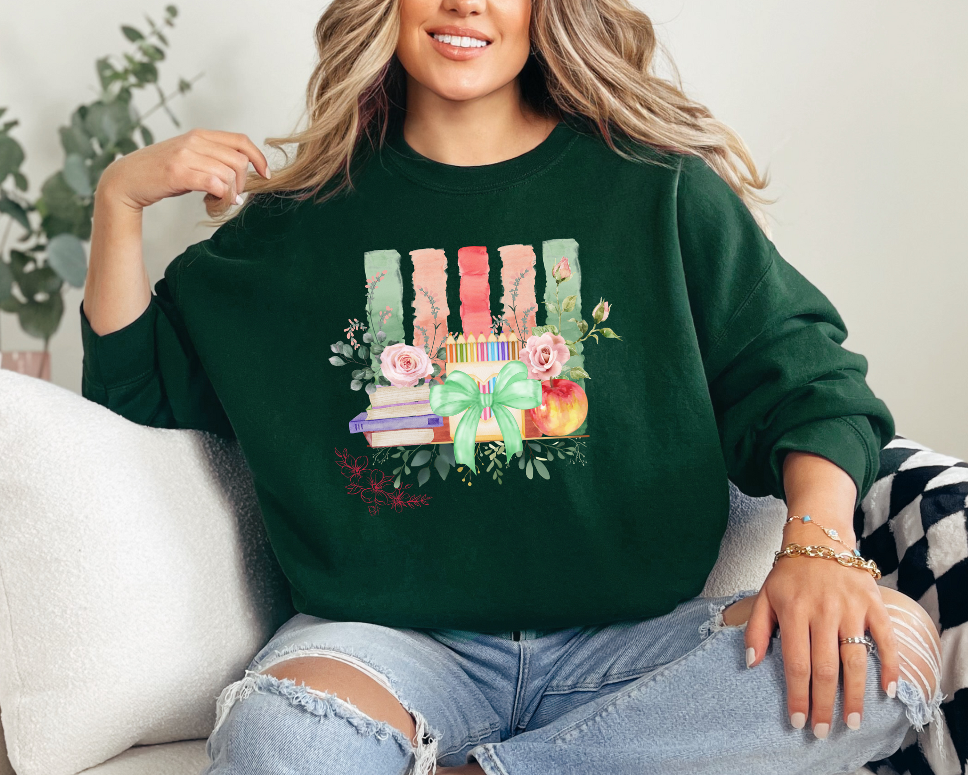 Floral Teacher Sweatshirt La Bella Rose Boutique