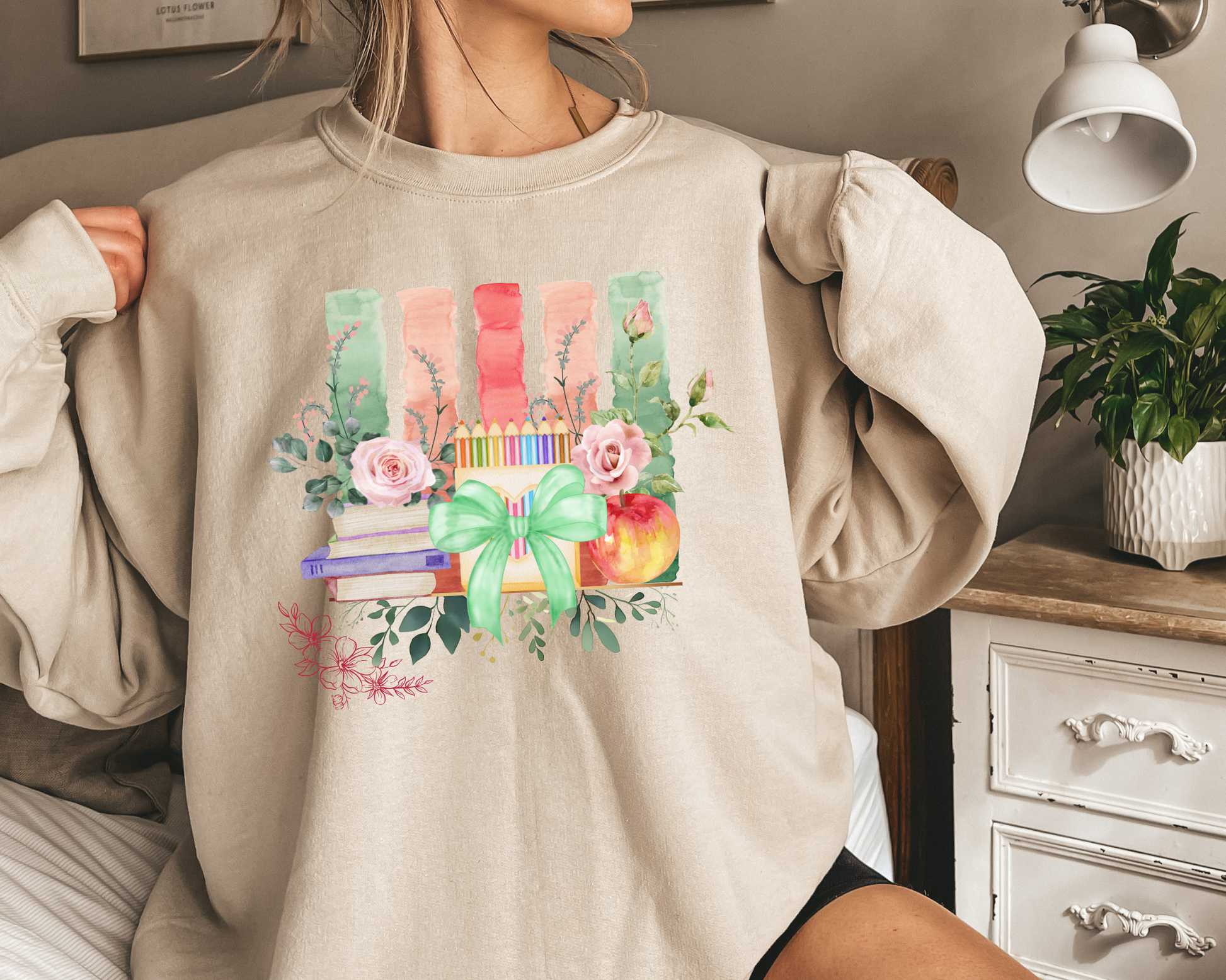 Floral Teacher Sweatshirt La Bella Rose Boutique