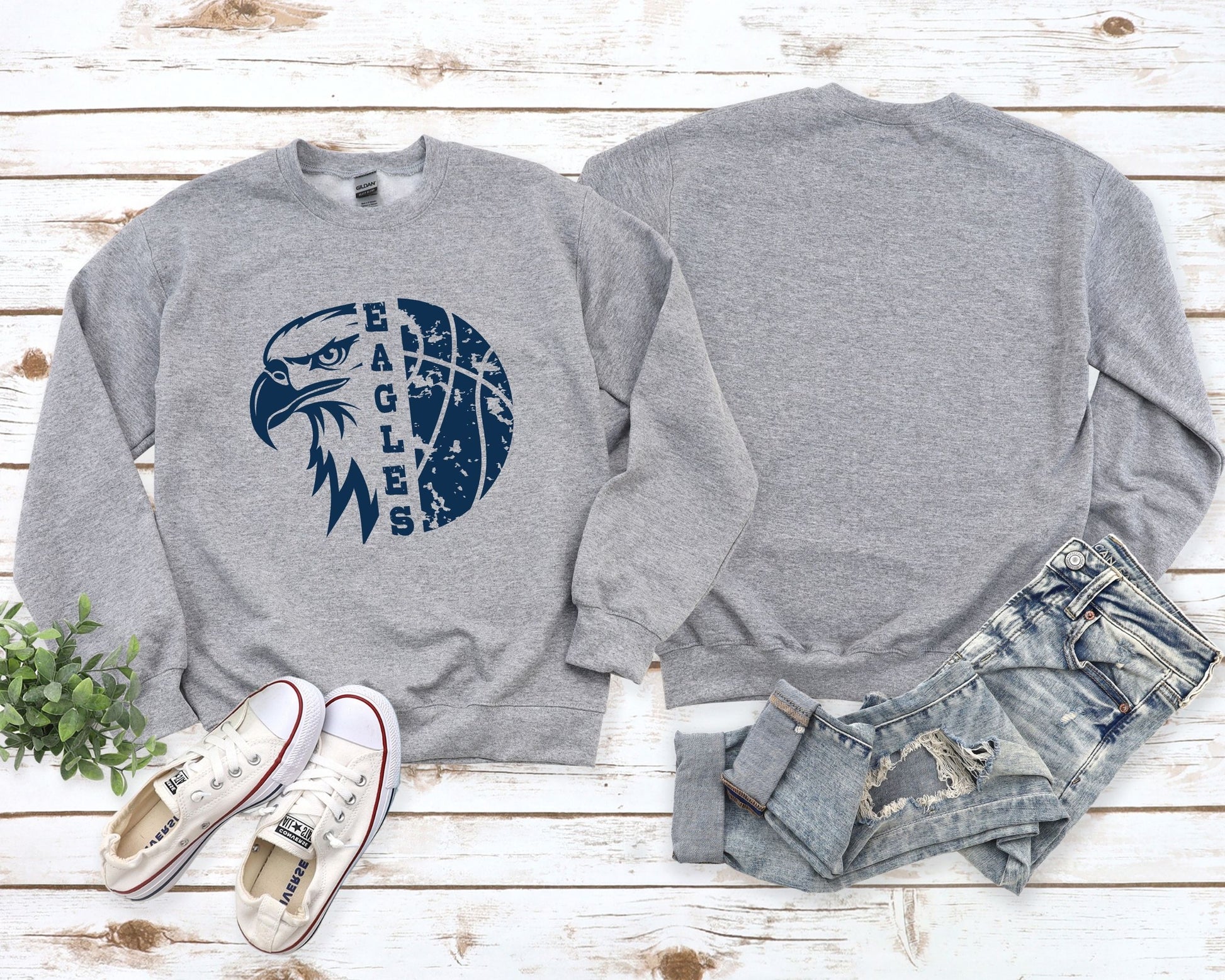 Eagles Basketball Hardcourt Eagles Sweatshirt La Bella Rose Boutique