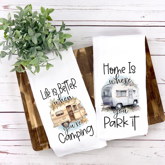 Camping Tea Towel set of 2