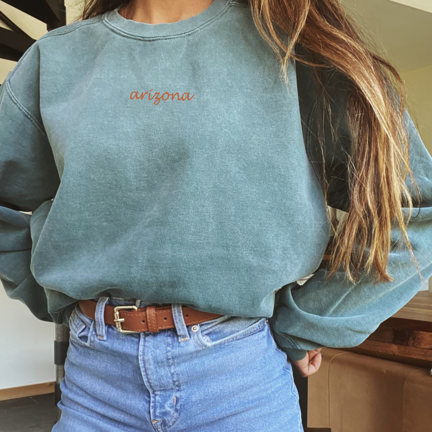 Personalized Embroidered Little State Comfort Color Sweatshirt