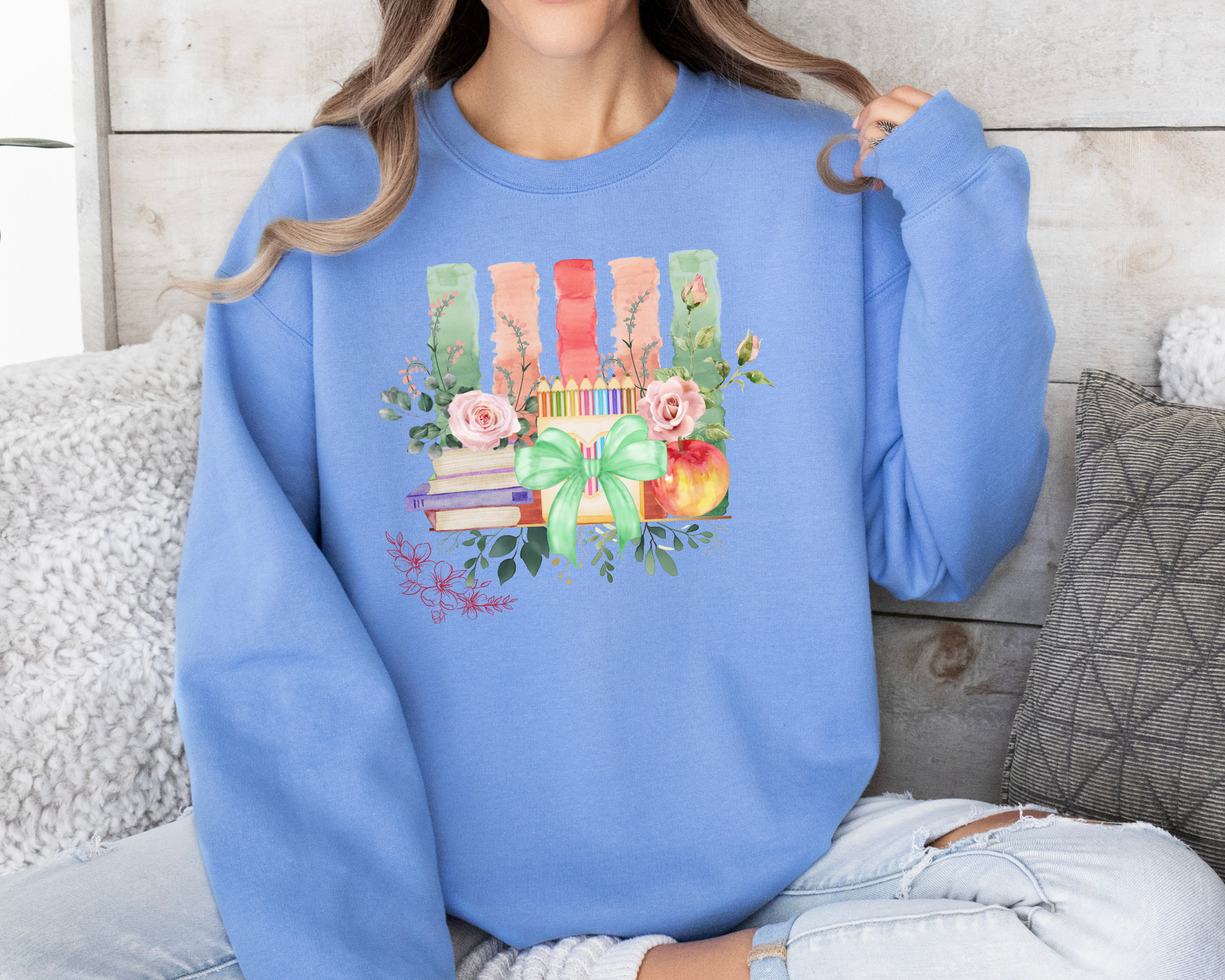 Floral Teacher Sweatshirt La Bella Rose Boutique