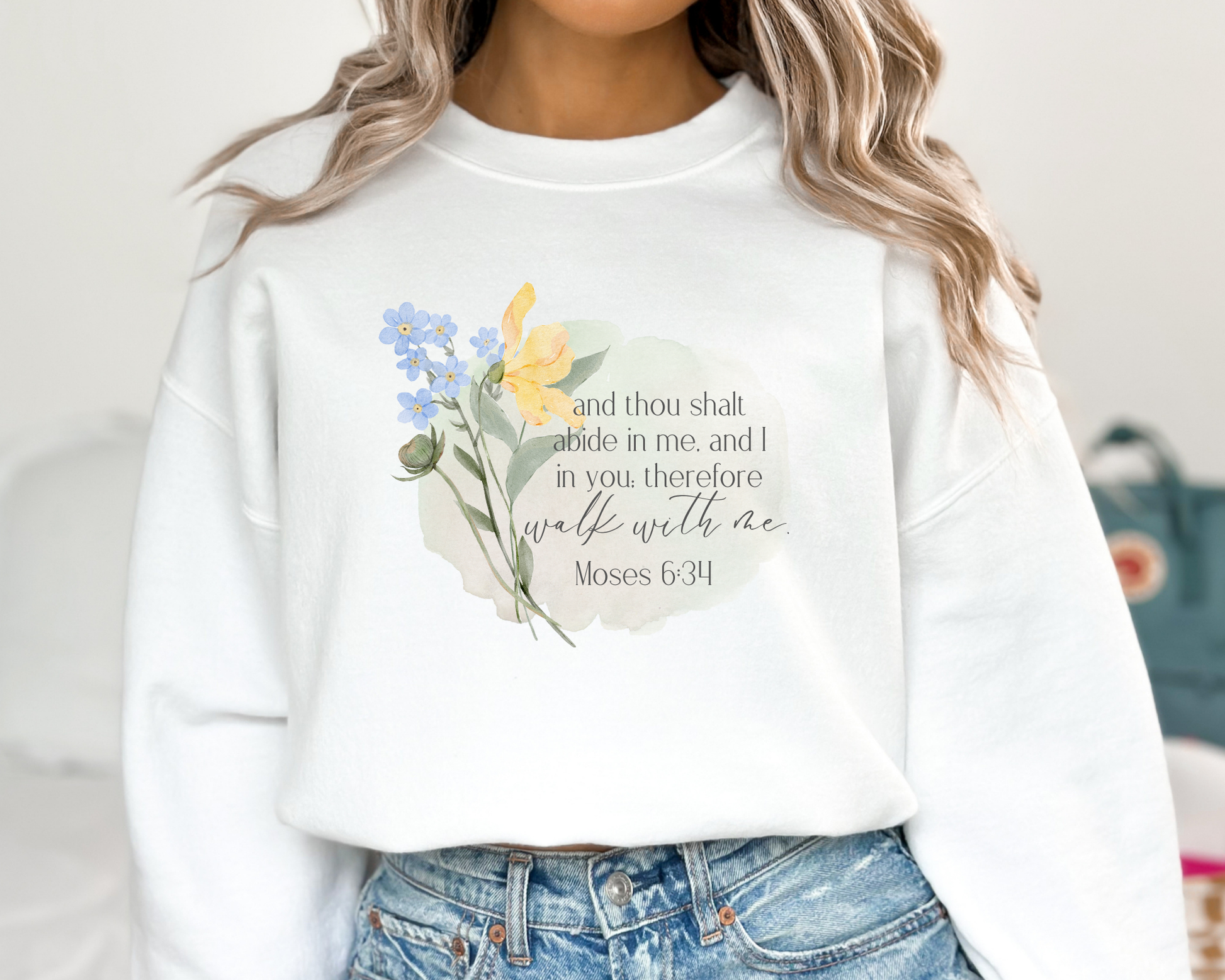 Walk With Me | Moses 6:34 | Scripture Sweatshirt La Bella Rose Boutique
