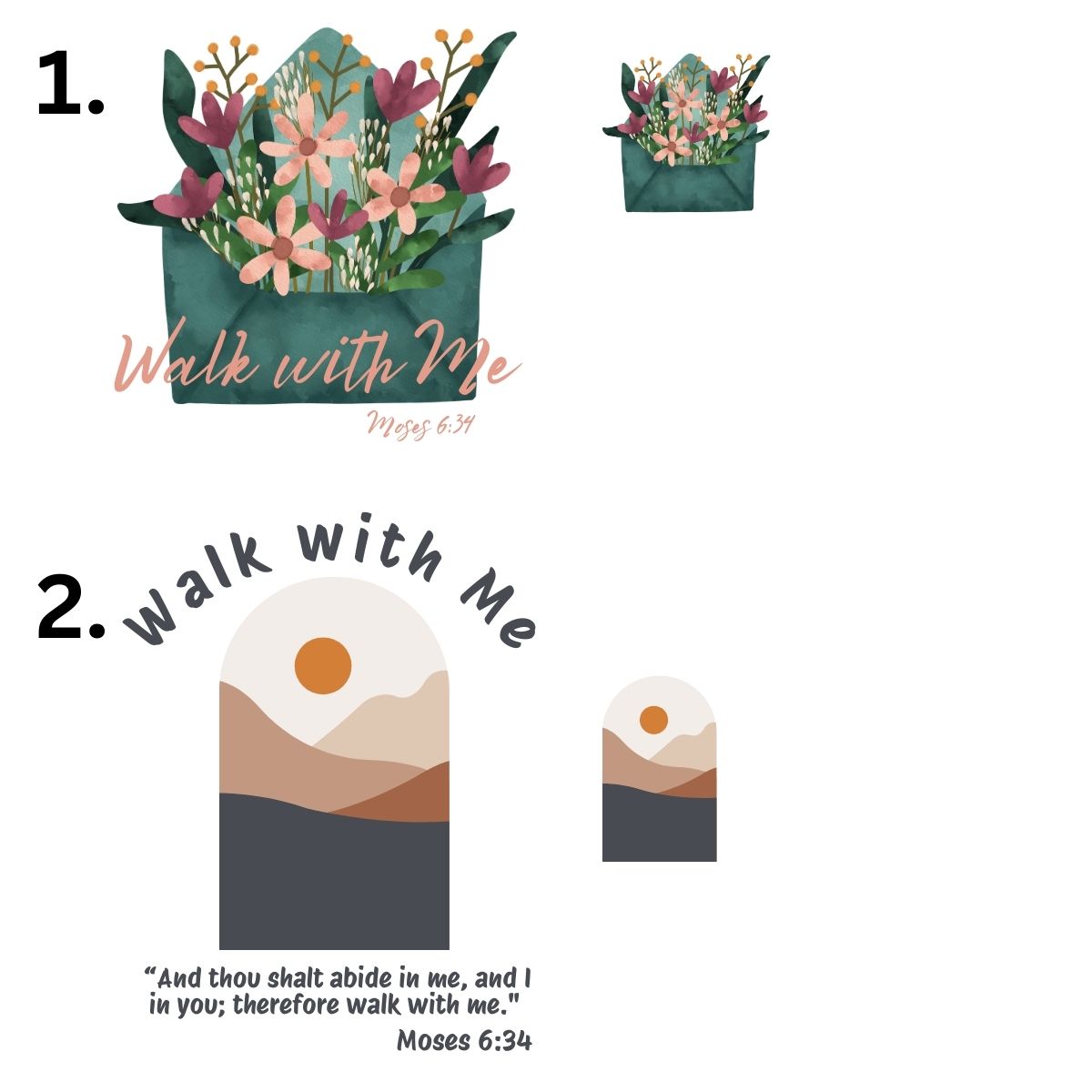 Walk With Me | Moses 6:34 | Foot Steps Hoodie Envelope La Bella Rose Boutique