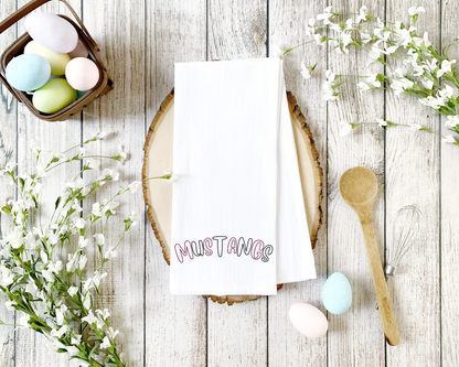 Personalized Bubble Mascot Tea Towel