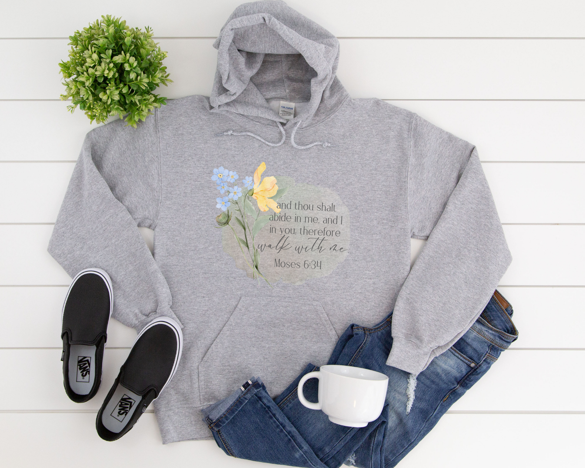 Walk With Me | Moses 6:34 | Scripture Hoodie La Bella Rose Boutique