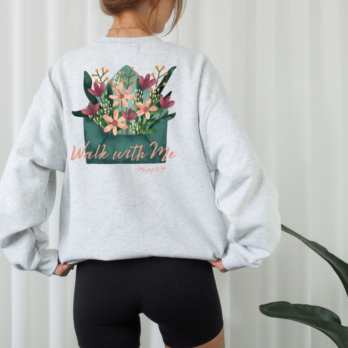 Walk With Me | Moses 6:34 | Sunset Sweatshirt Envelope La Bella Rose Boutique
