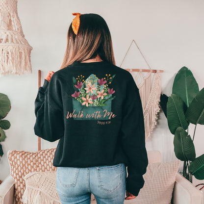Walk With Me | Moses 6:34 | Sunset Sweatshirt Envelope La Bella Rose Boutique