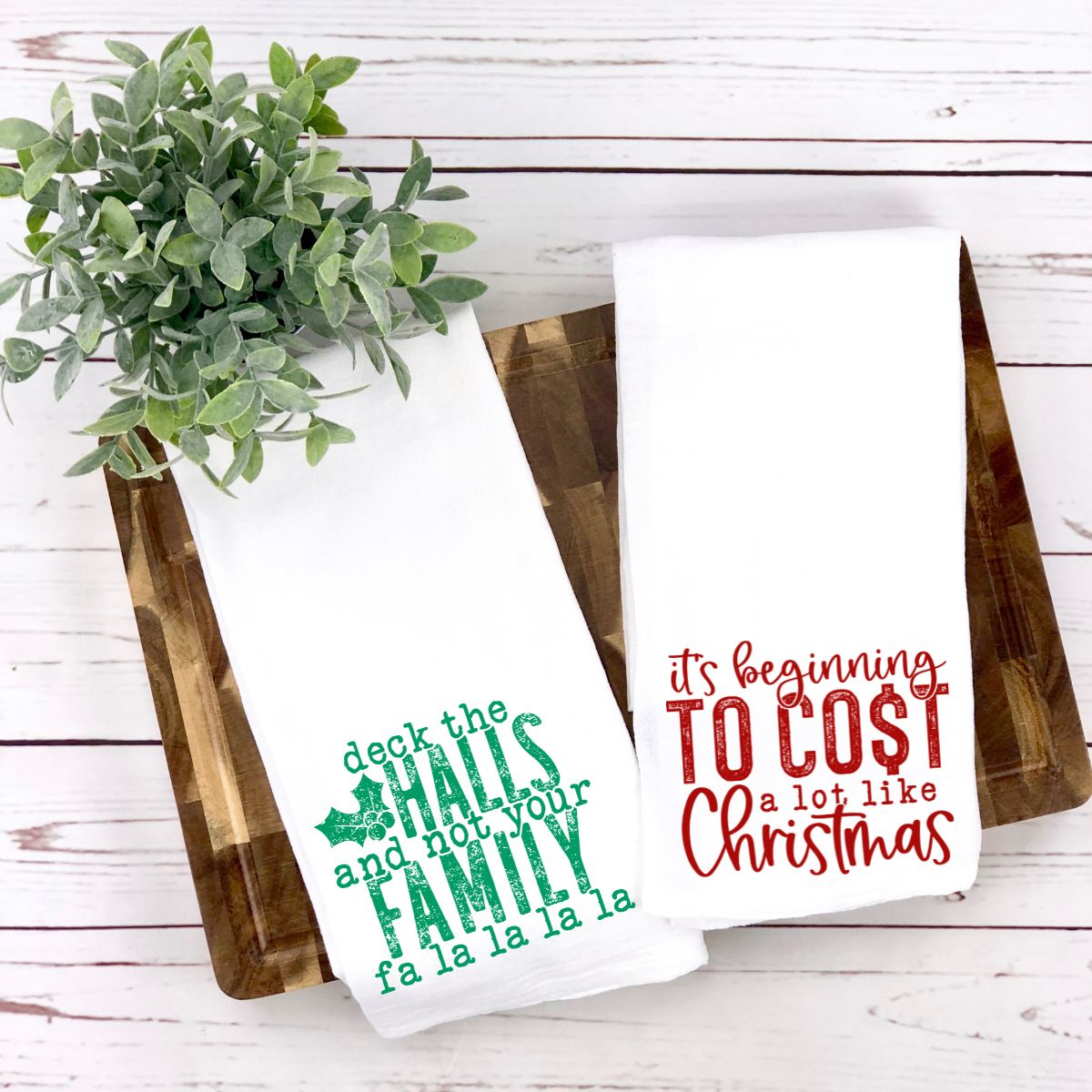 Funny Christmas Tea Towels La Bella Rose Boutique
