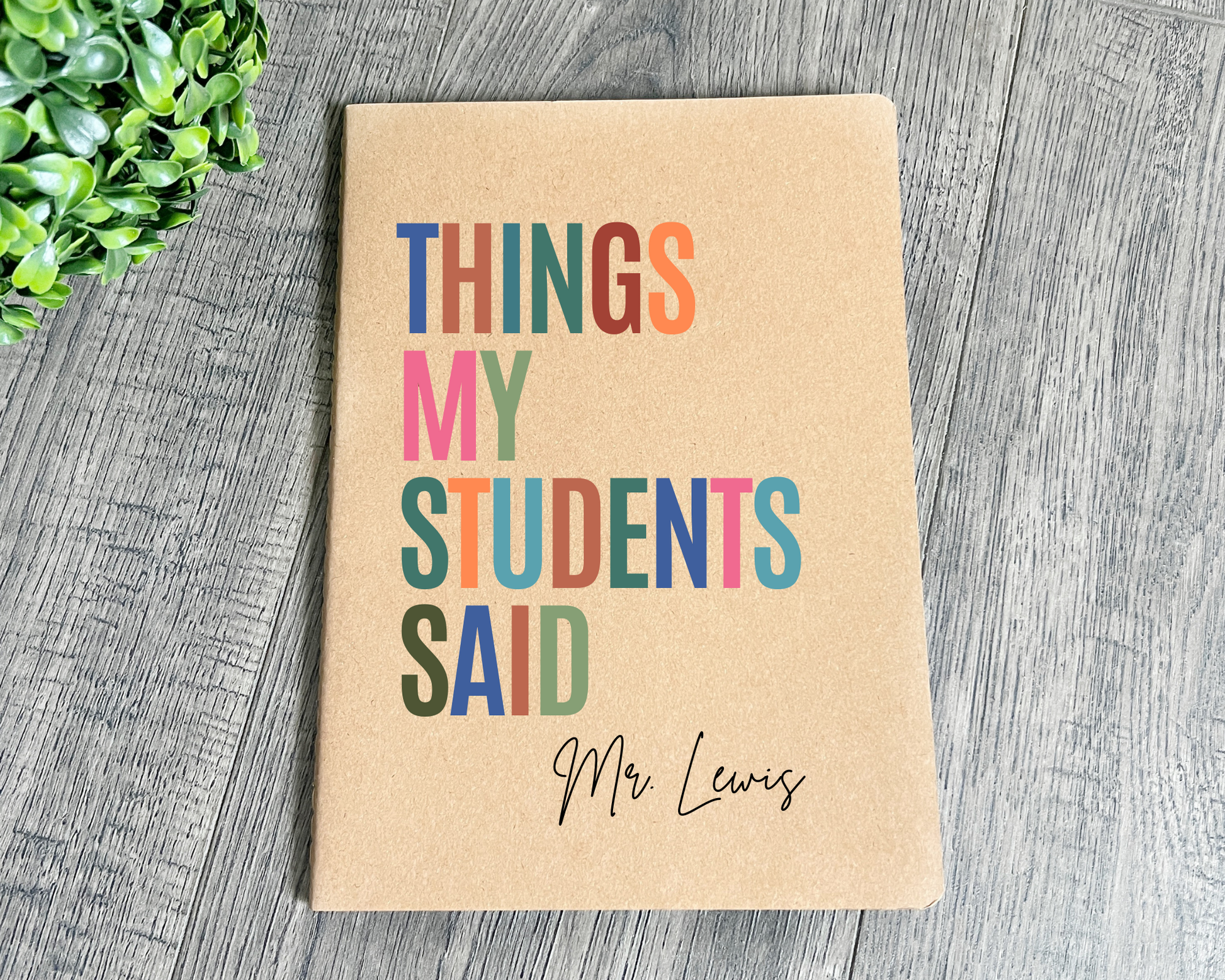 Personalized Teacher Notebook La Bella Rose Boutique