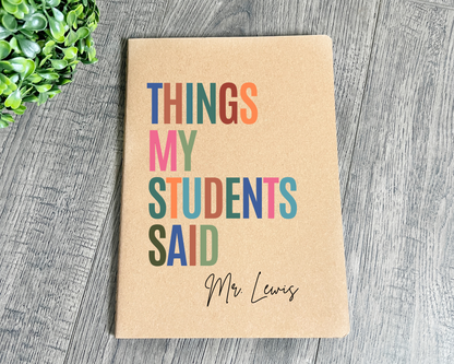 Personalized Teacher Notebook La Bella Rose Boutique