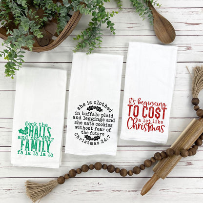 Funny Christmas Tea Towels La Bella Rose Boutique