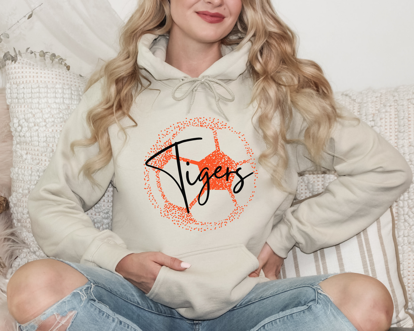 Personalized Faded Soccer Hoodie