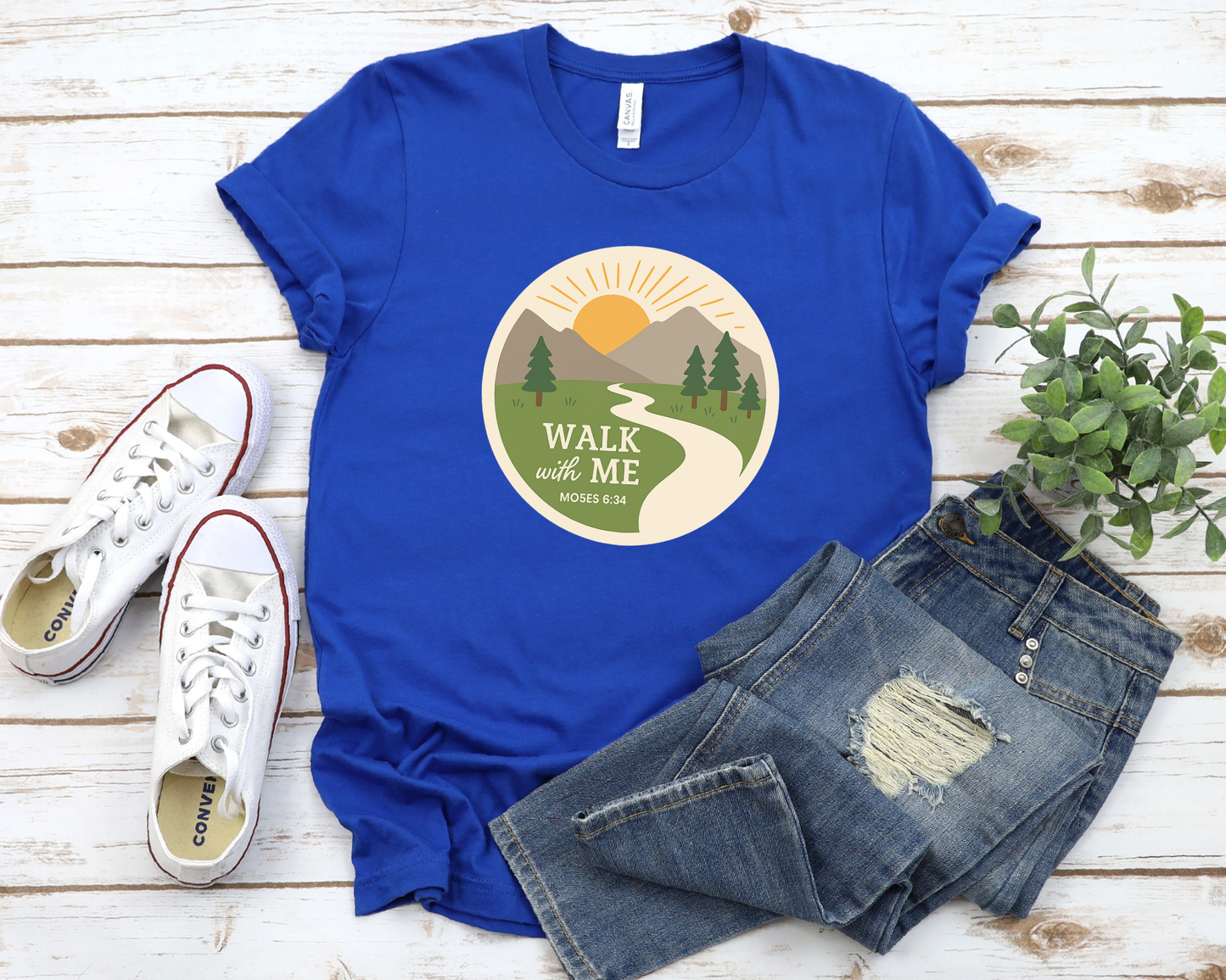 Walk With Me | Moses 6:34 | Round Mountain Sun Tees La Bella Rose Boutique