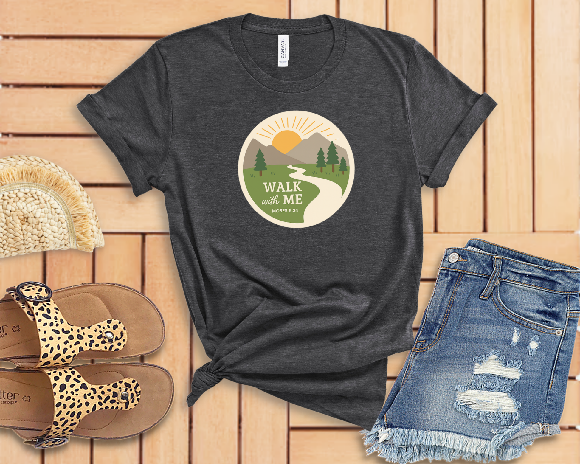 Walk With Me | Moses 6:34 | Round Mountain Sun Tees La Bella Rose Boutique