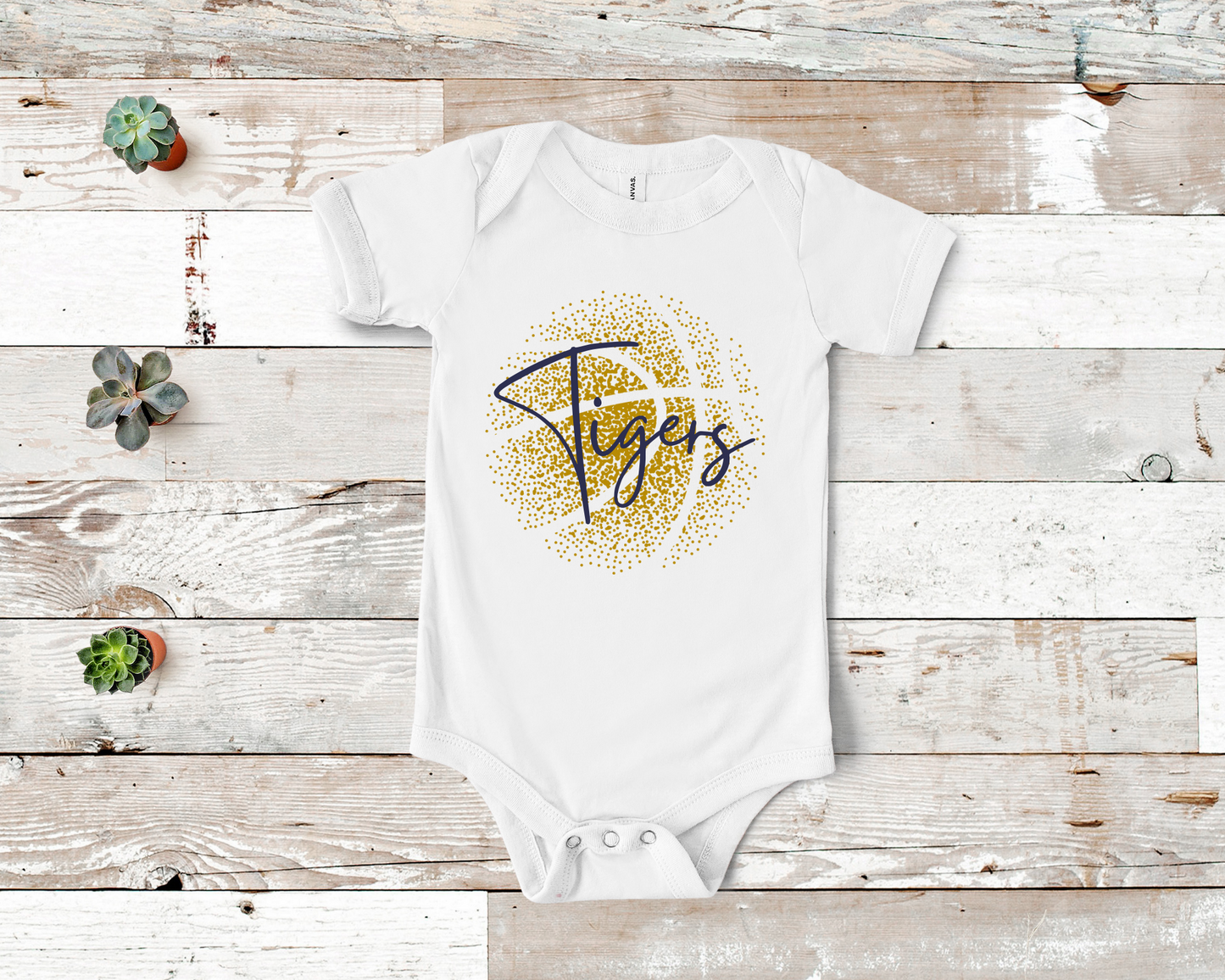 Personalized Faded Basketball Baby Bodysuit