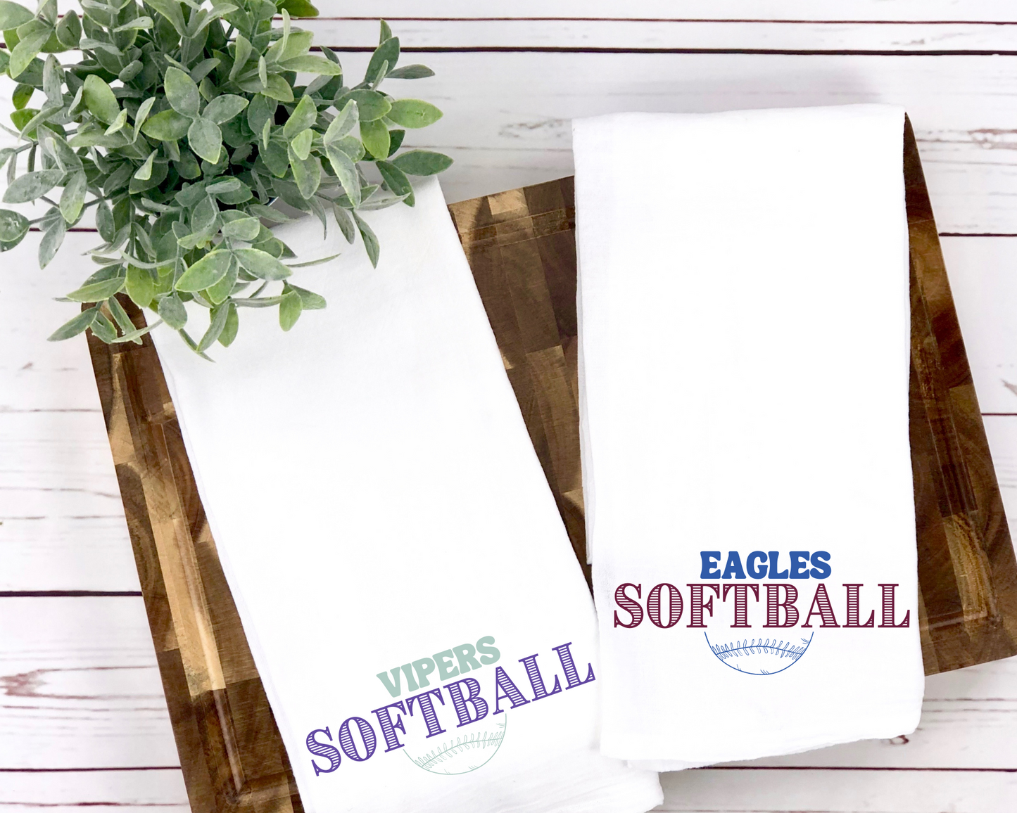 Custom Softball Tea Towel