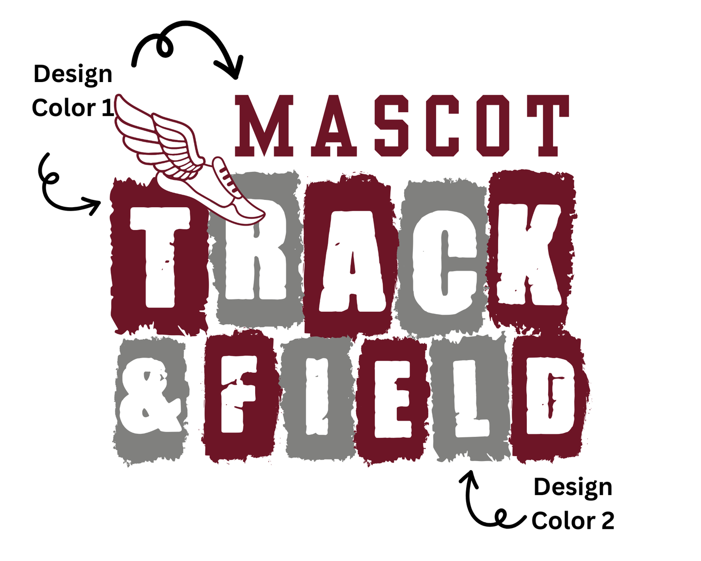 Personalized Track & Field Mascot Sweatshirt La Bella Rose Boutique