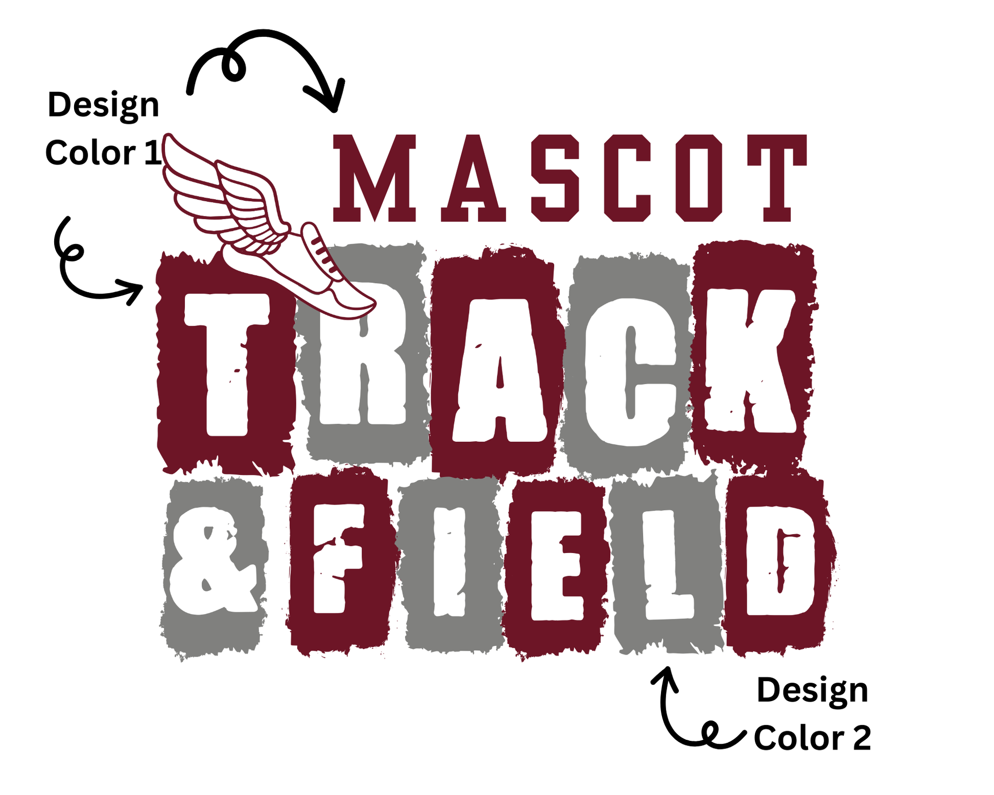 Personalized Track & Field Mascot Sweatshirt La Bella Rose Boutique