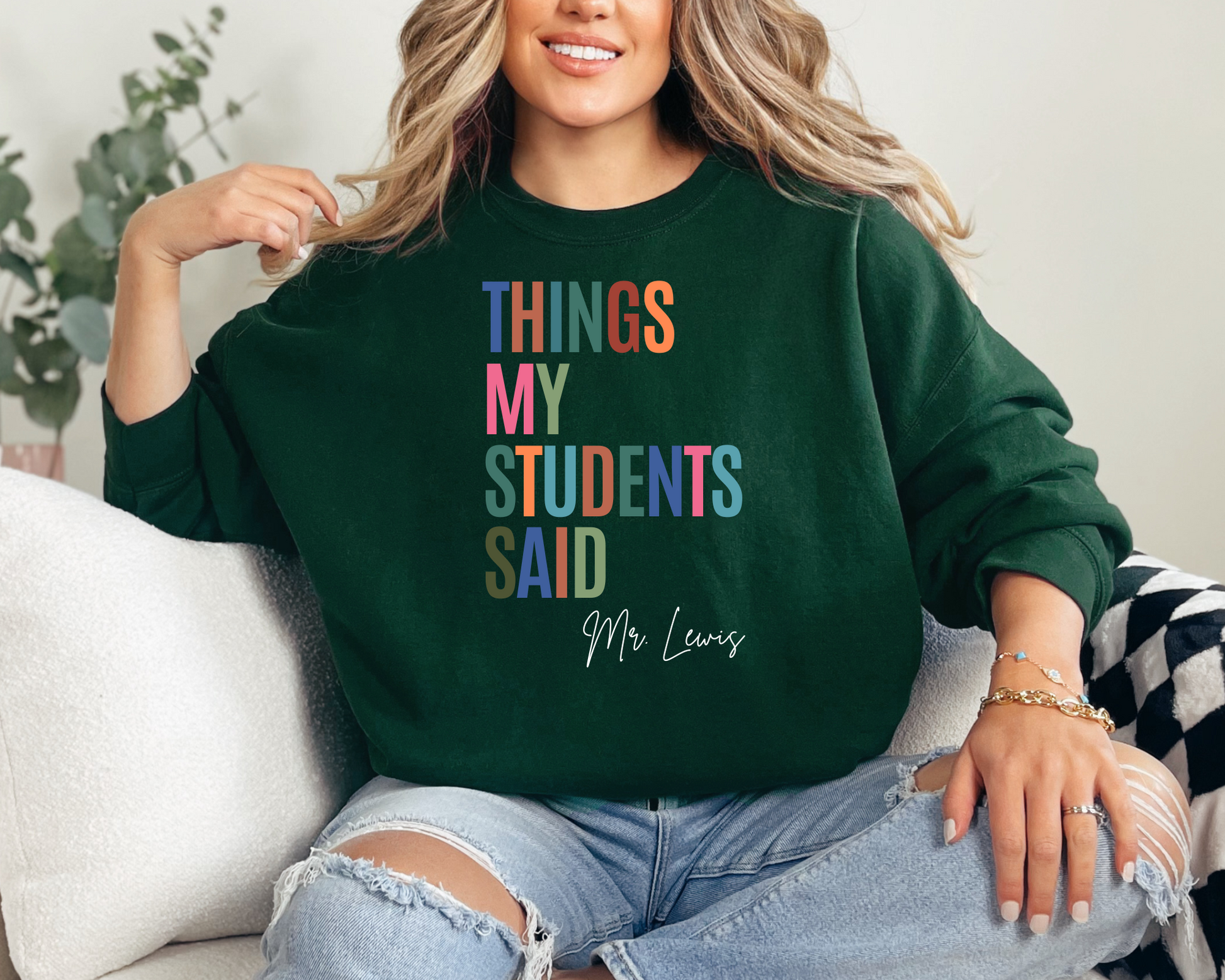 Customized Teacher Sweatshirt La Bella Rose Boutique