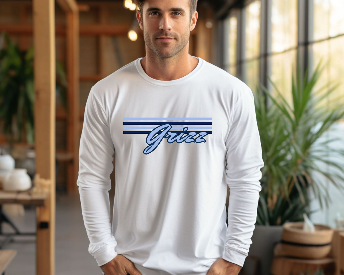 Skyline Grizz Stripes Long Sleeve Tees La Bella Rose Boutique