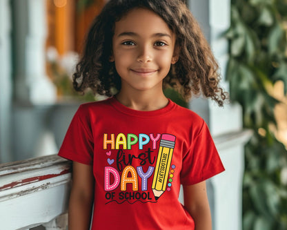 Youth Happy First Day of School Tees